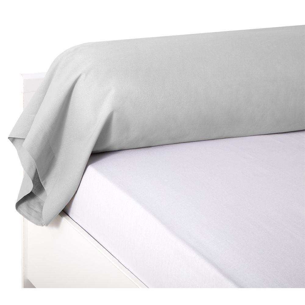 Taie de traversin uni gris 85xL185cm