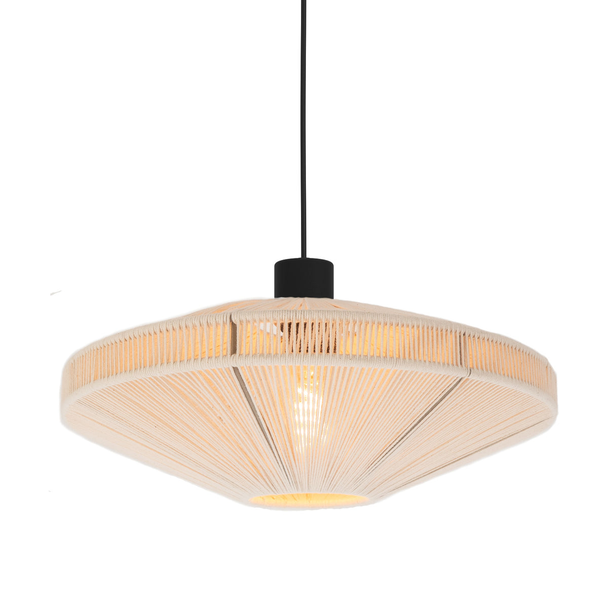 EGLO hanglamp Midsumer - e27 - ø 38 cm - zwart/crème - textiel