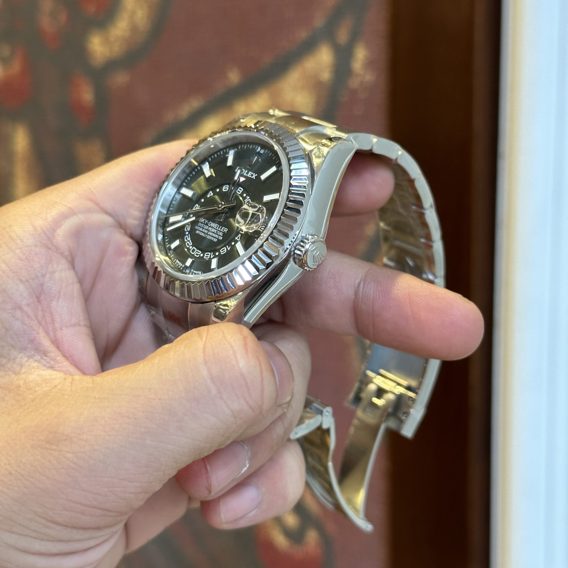 Rolex Sky-Dweller 326935 316L Steel Green Dial 42mm Oyster NBF Replica