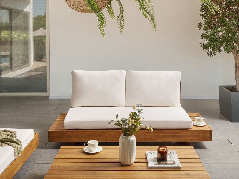 Sofa ogrodowa z certyfikowanej akacji jasne drewno