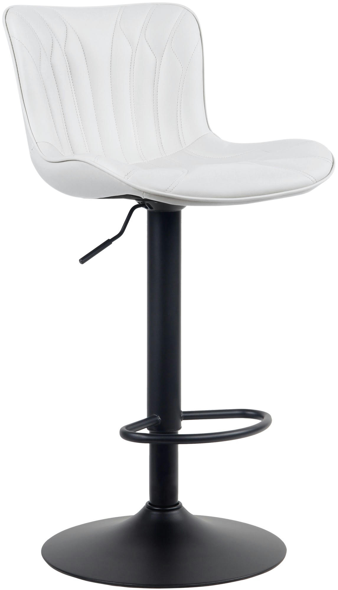 LINUS - Tabouret de bar ajustable pivotant similicuir Blanc