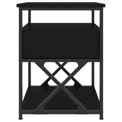 NNEVL Bedside Cabinet Black 40x42x55 cm Engineered Wood