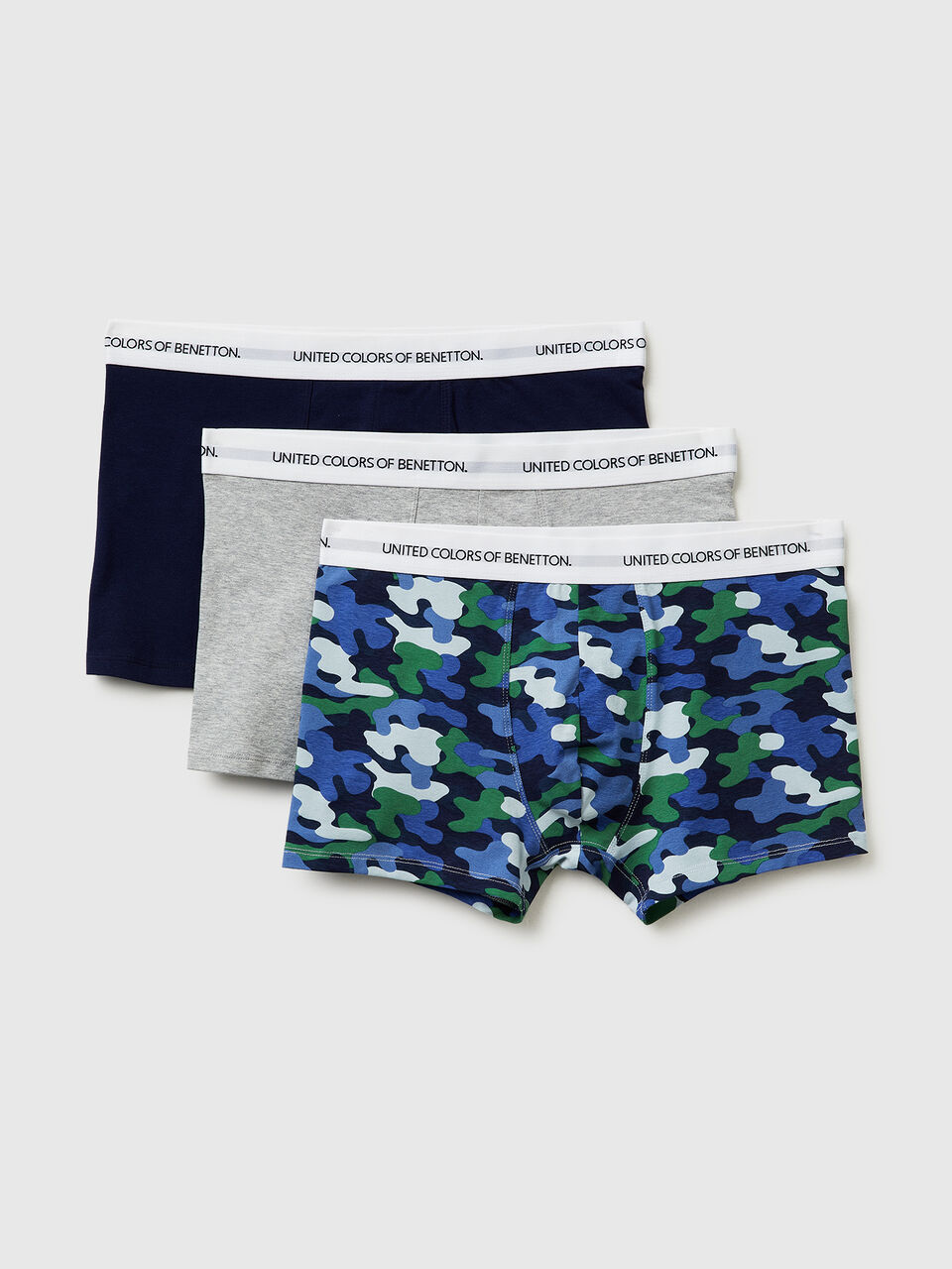 Set of three boxers in stretch organic cotton
