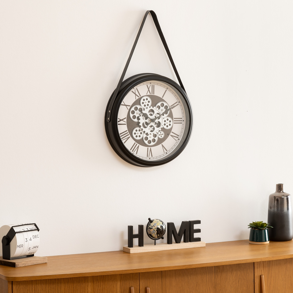 "Peter" lanyard clock Black, D.40 cm