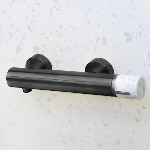 Mitigeur douche mécanique gun métal et marbre Essebagno Manopola