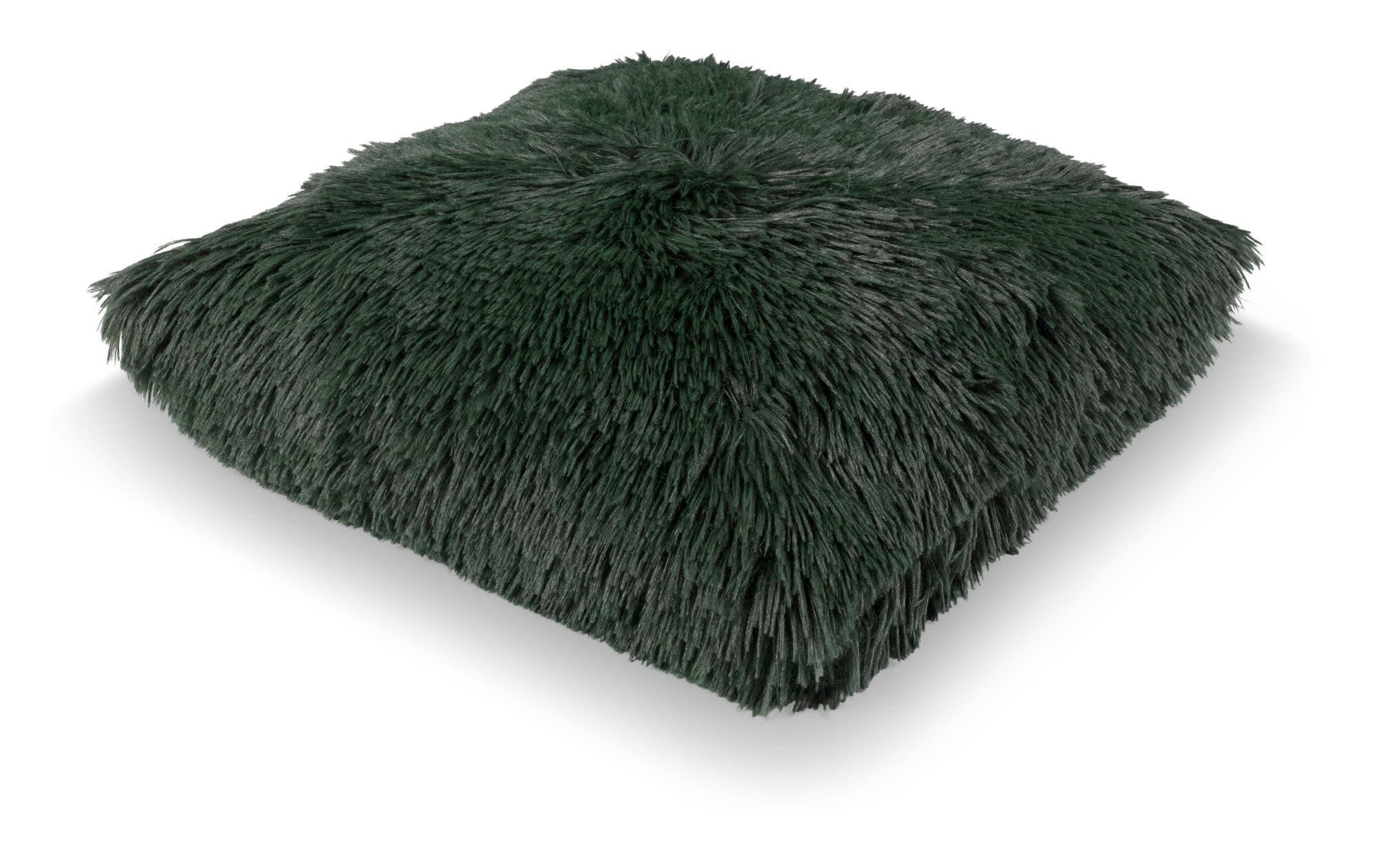 - Coussin - vert fausse fourrure 60x60 cm uni