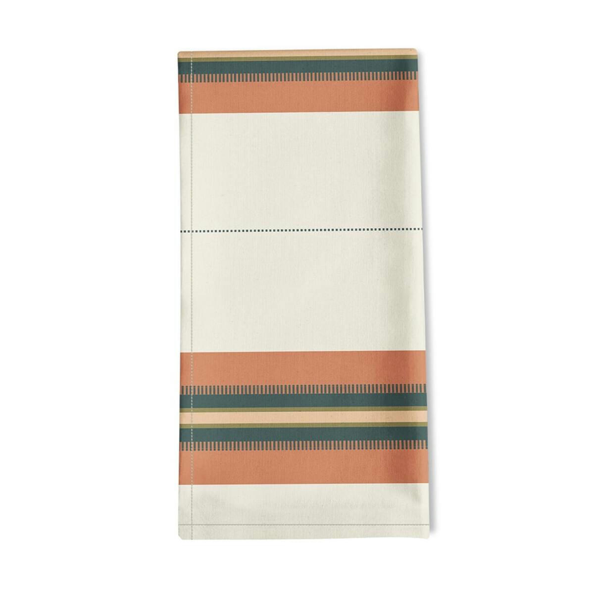 KANBO - Serviette de table coton et lin Terracotta 50x50 cm