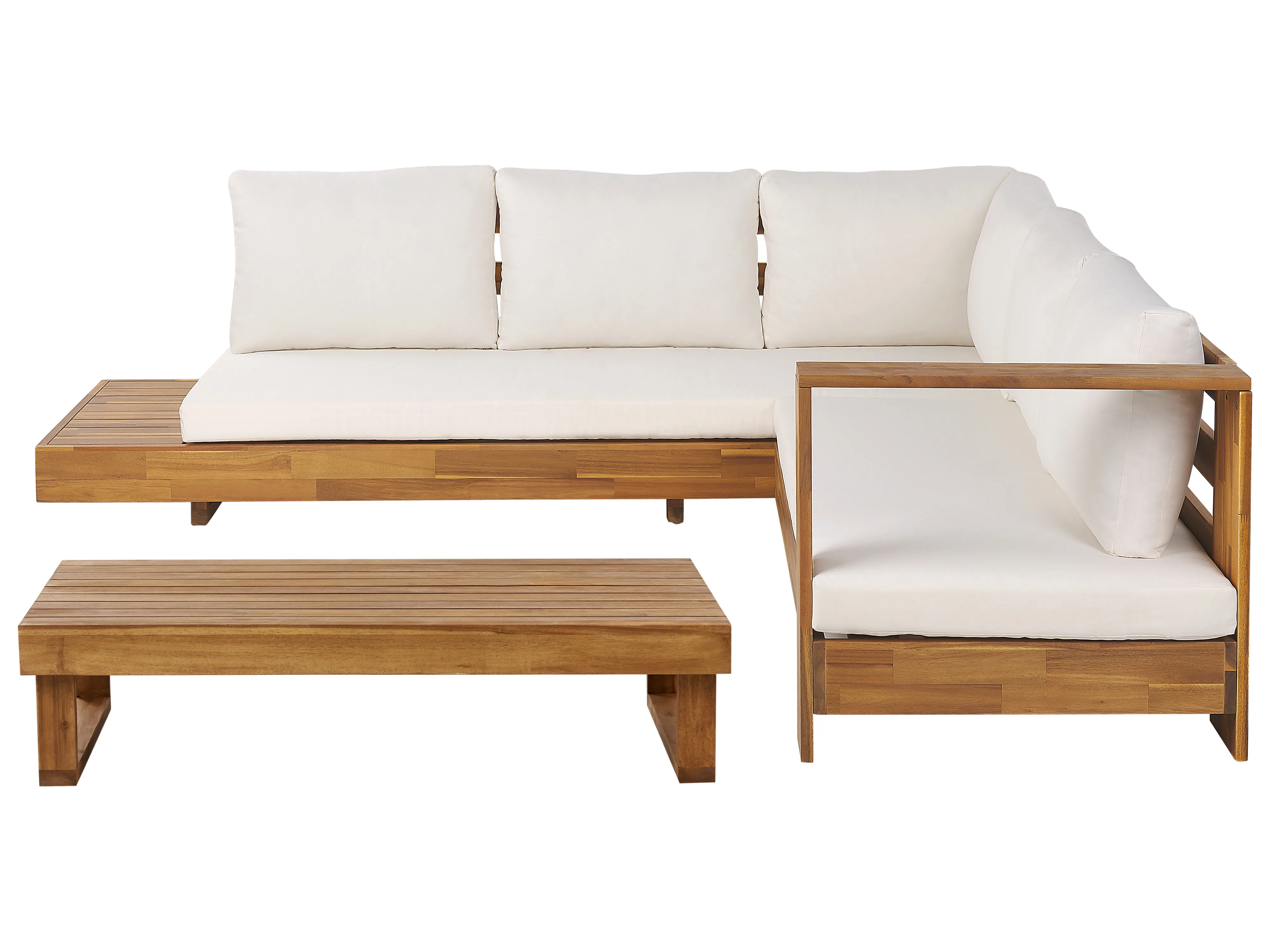 Garden Corner Sofa with Table 5 Seater MARETTIMO Left Hand Certified Acacia Wood Brown