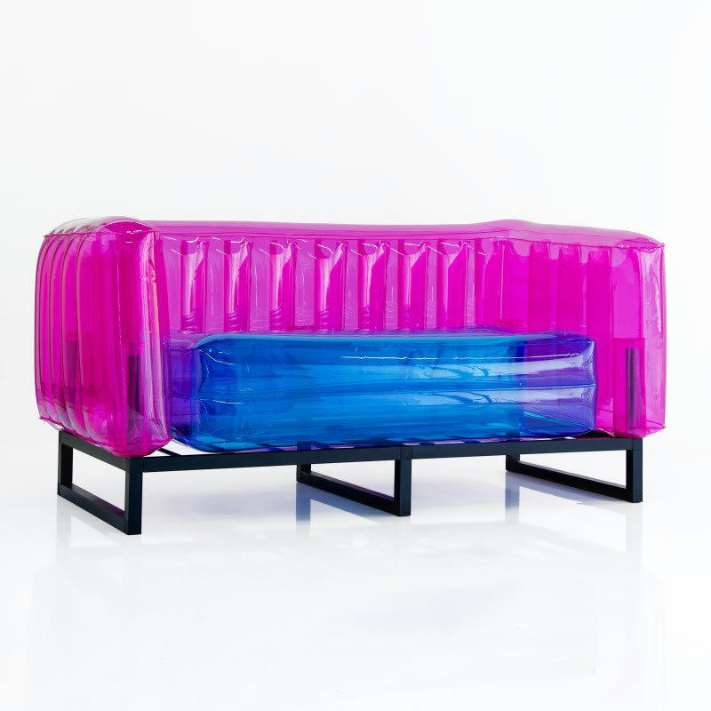 YOMI - Canapé 2 places design bicolore