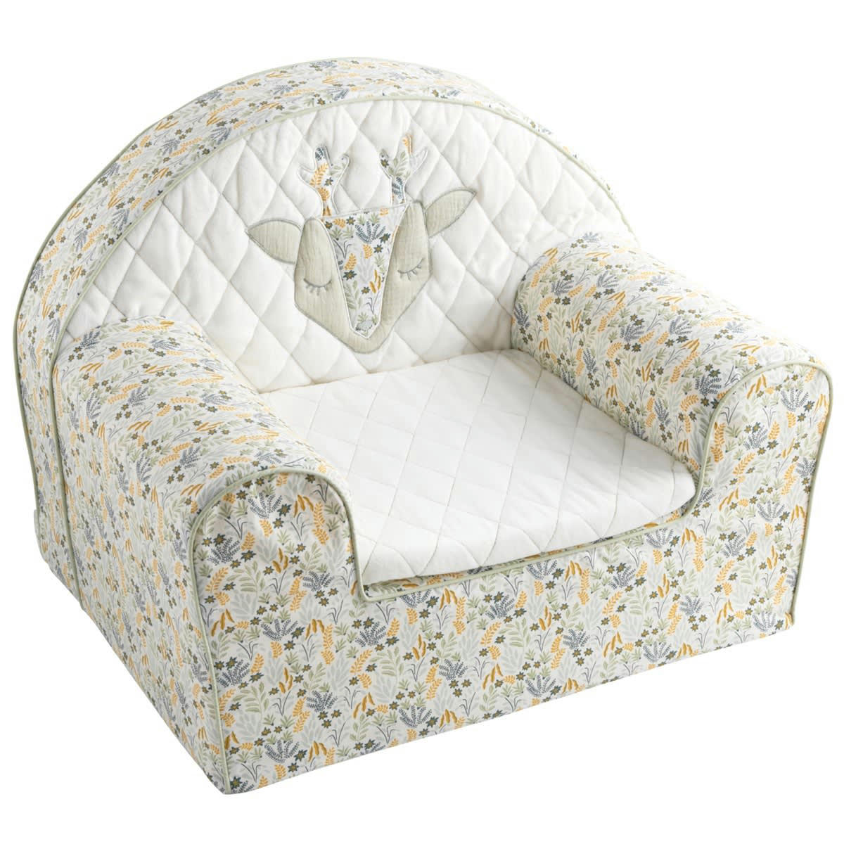 PROMENONS NOUS - Fauteuil club  en coton blanc