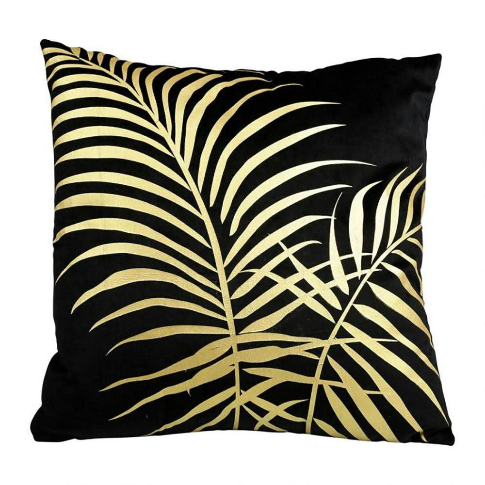 PALM BLACK - Housse de coussin Noir polyester 40 X 40