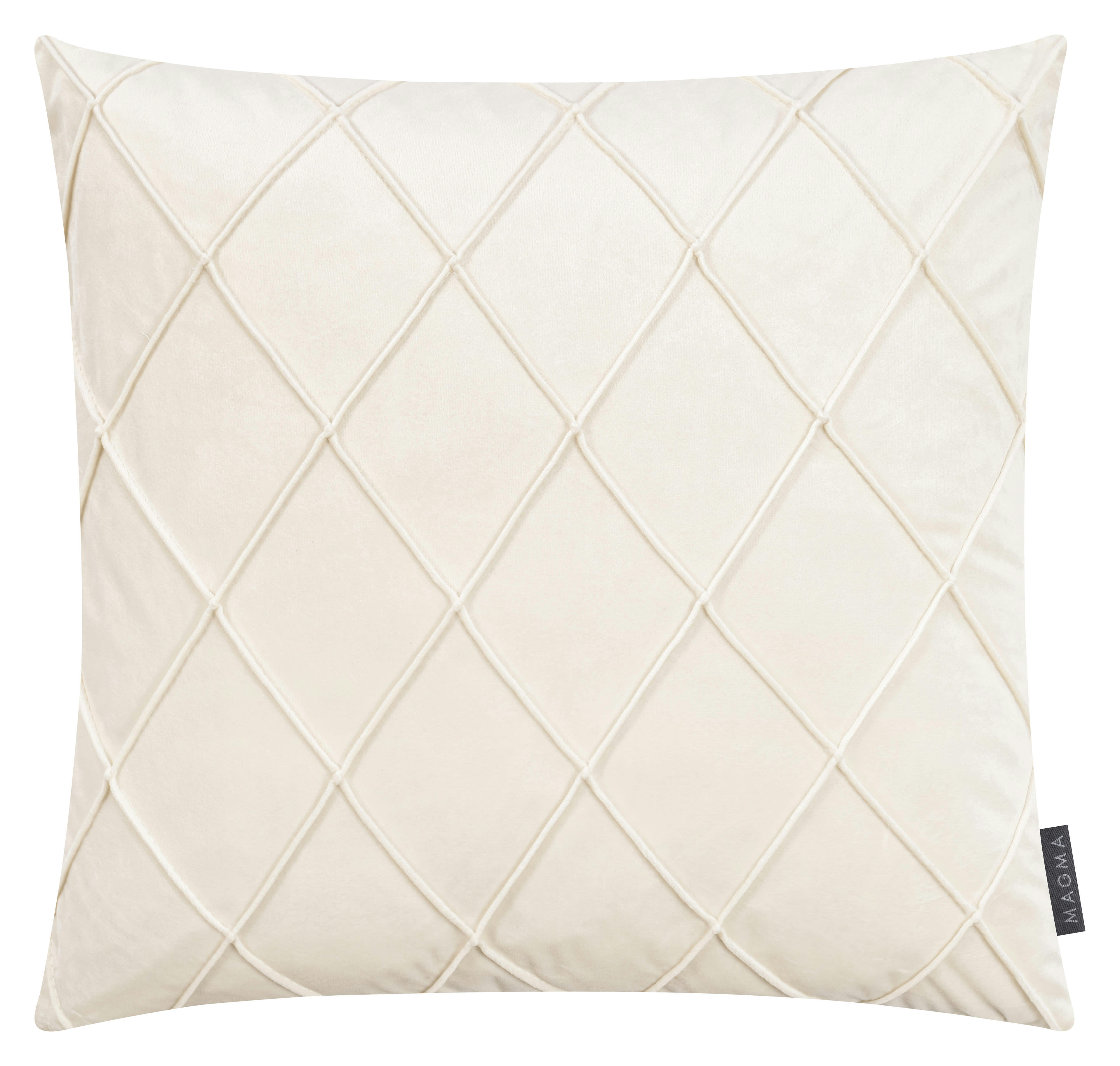 NOBLESS - Housses de coussin velours relief pli cousu ivoire 50x50-Lot de 2