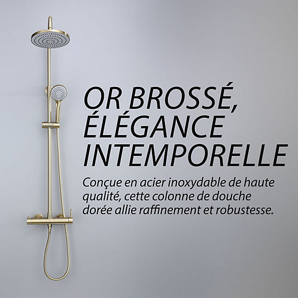 Colonne de douche couleur or brossé - DILECI