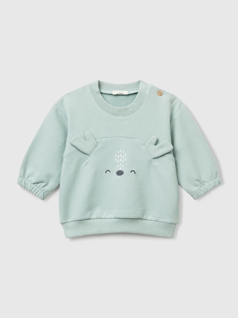 Sweatshirt with embroidery and patches