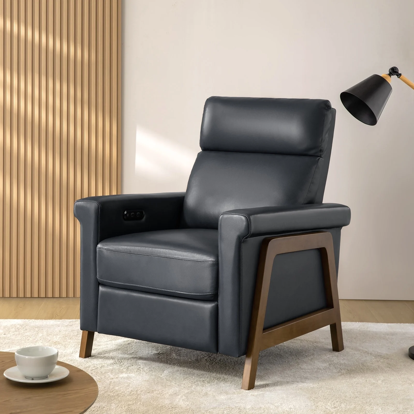 Jaime Modern Power Genuine Leather Recliner with USB Ports by HULALAHOME