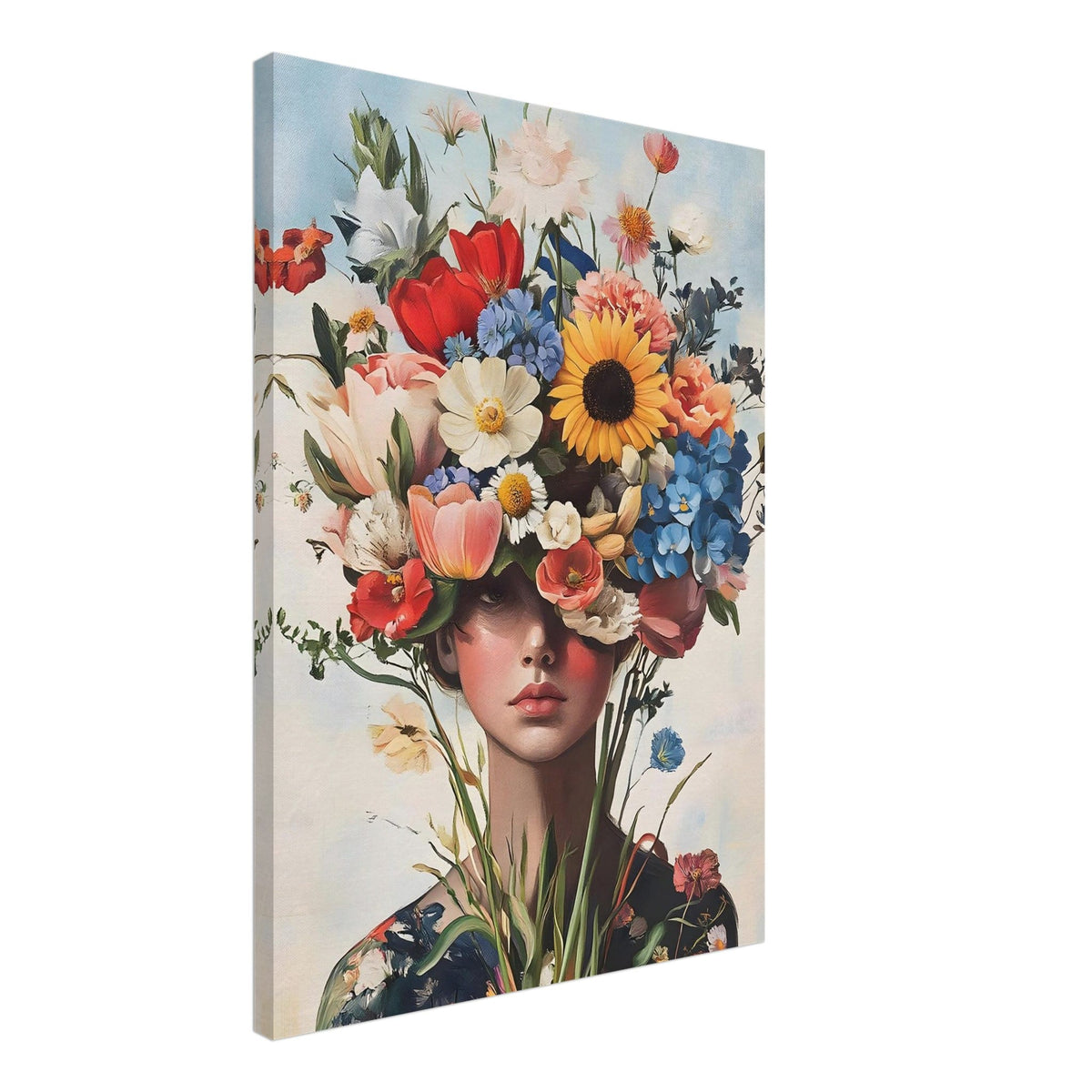 Artfulprints Canvas Colourful portrait canvas - 50x70 cm - Meerkleurig