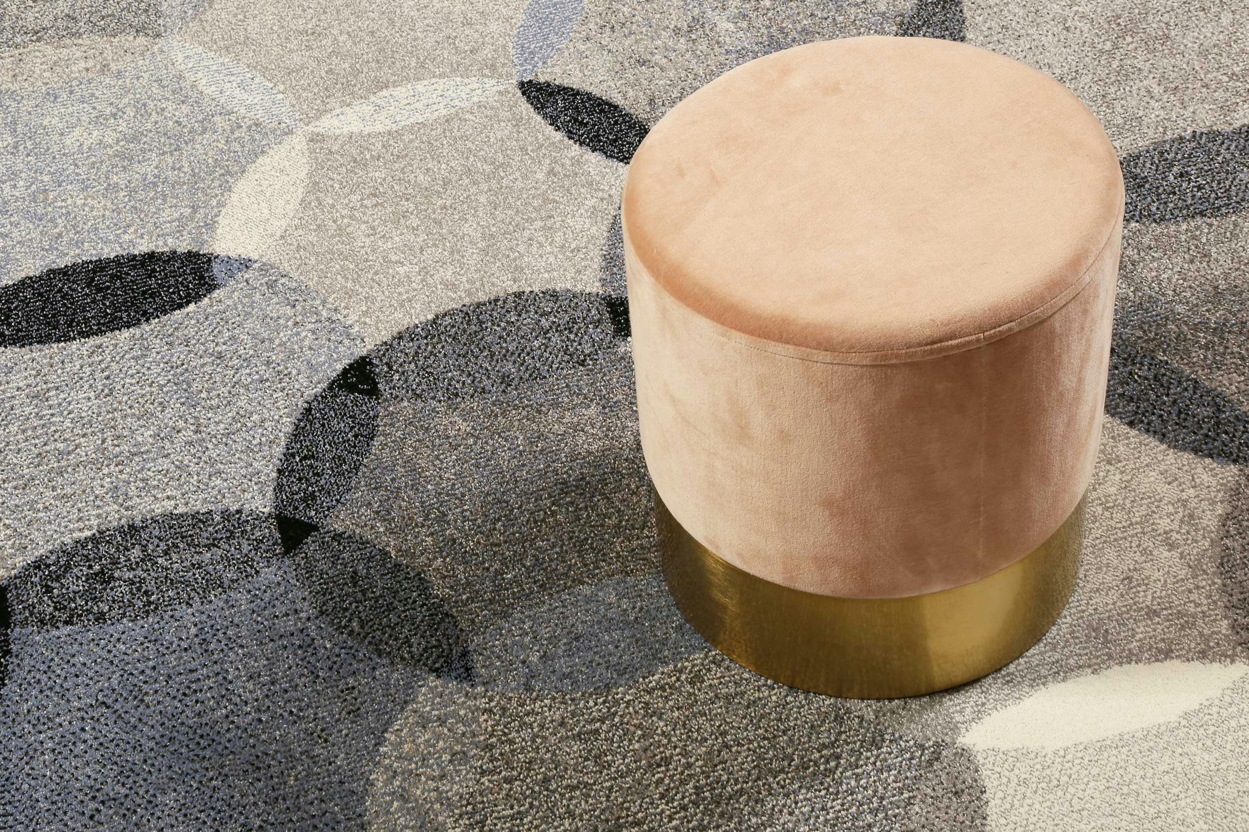 MODERNINA - Tapis motif cercles vintage nuances d'hiver 170x120