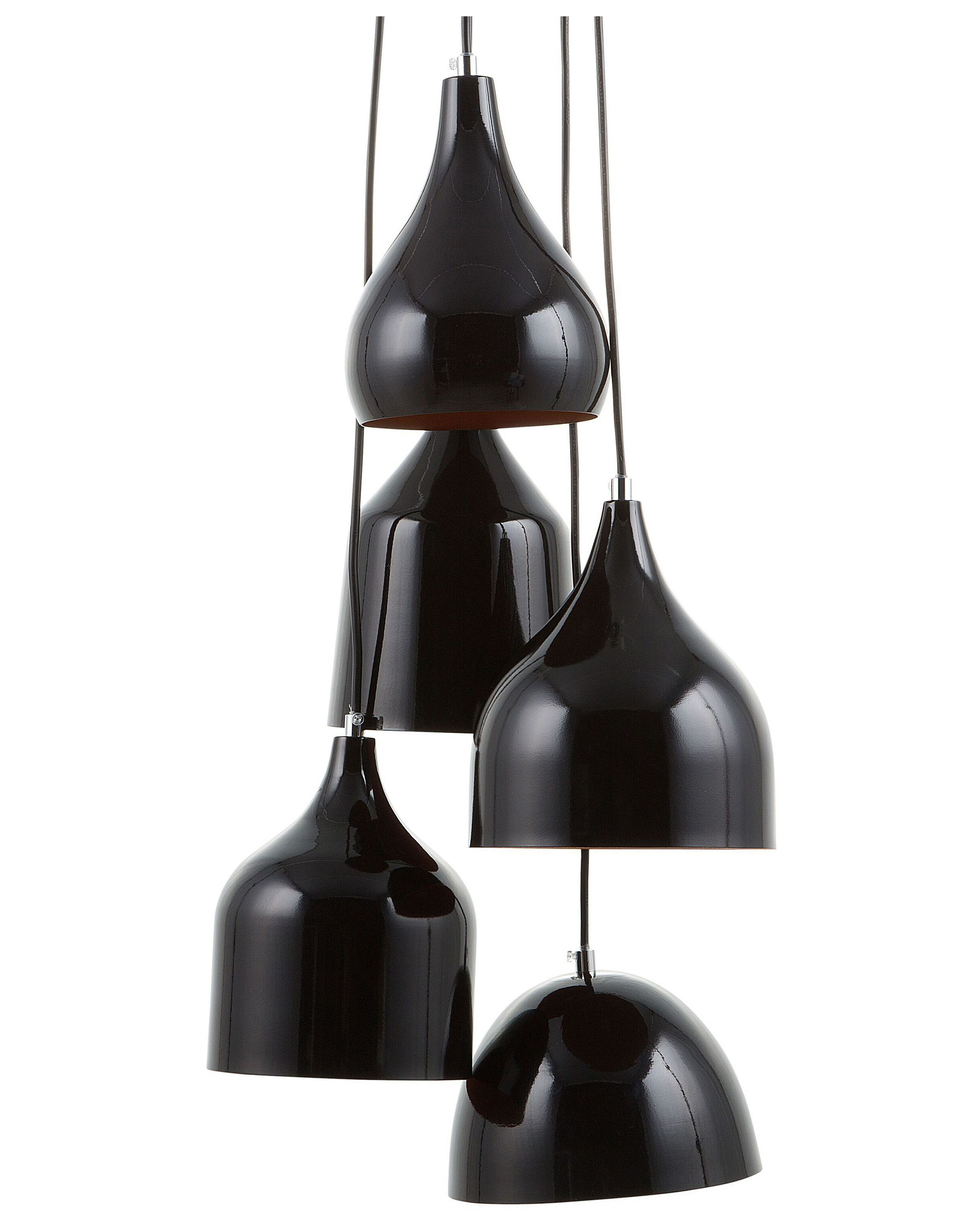 Lampa wisząca żyrandol 5 kloszy czarna