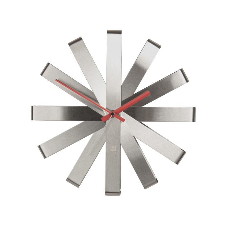 UMBRA zegar RIBBON- stal