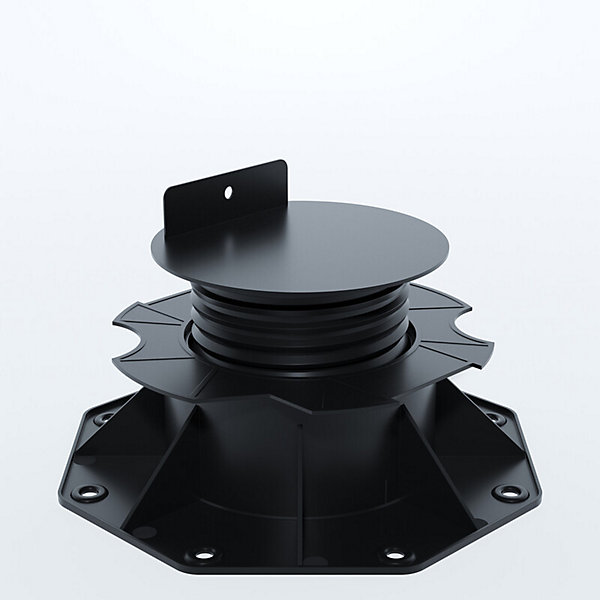 Lot de 10 plots 60-138 mm pour terrasse bois et composite Noir, Unités - 10 plots