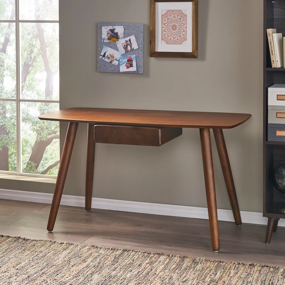 Kiersten Wood Study Table Desk with Overlay by Christopher Knight Home