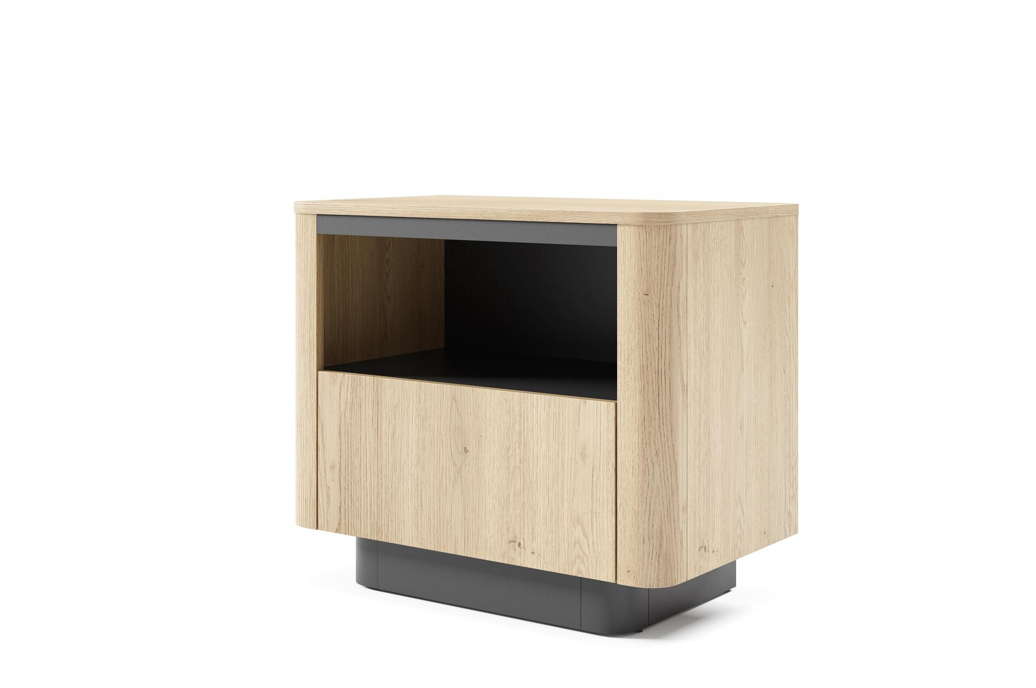 Szafka nocna TAMPA z szufladą dąb cremona   czarny do sypialni