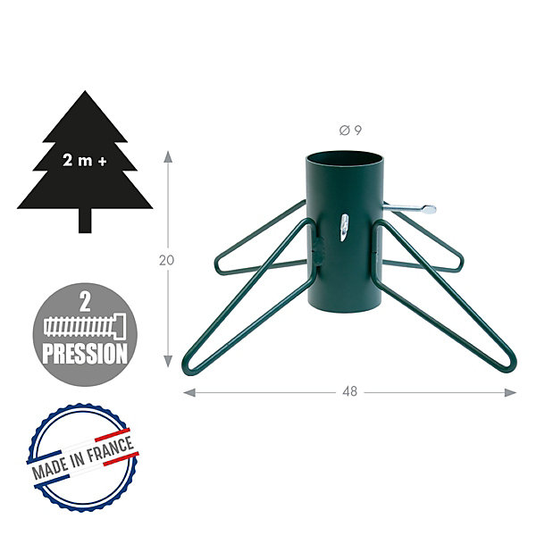 Louis Moulin Pied de sapin 4 pieds fer rond vert sapin tube 9 cm