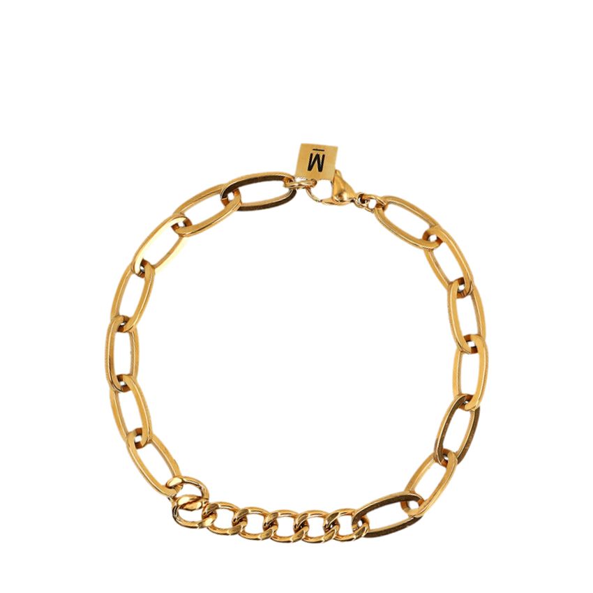 Manfield Gouden schakel armband