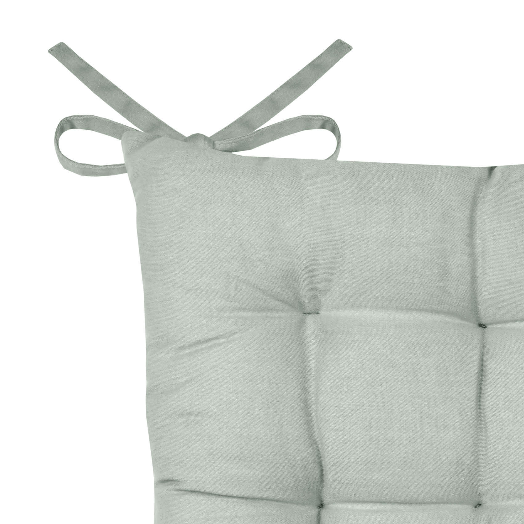 - Galette de chaise unie et classique coton sauge 38x38 cm