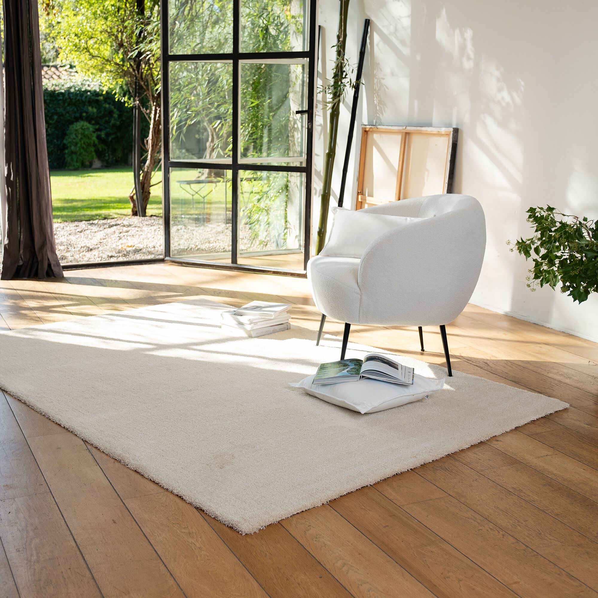 CELANO - Tapis synthétique 160x230cm - blanc écru