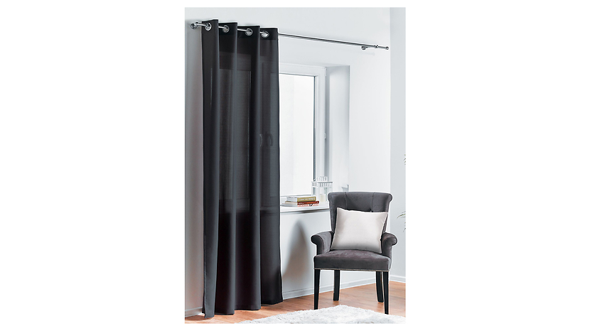 Zasłona Oxford przelotki 140x260 cm czarna