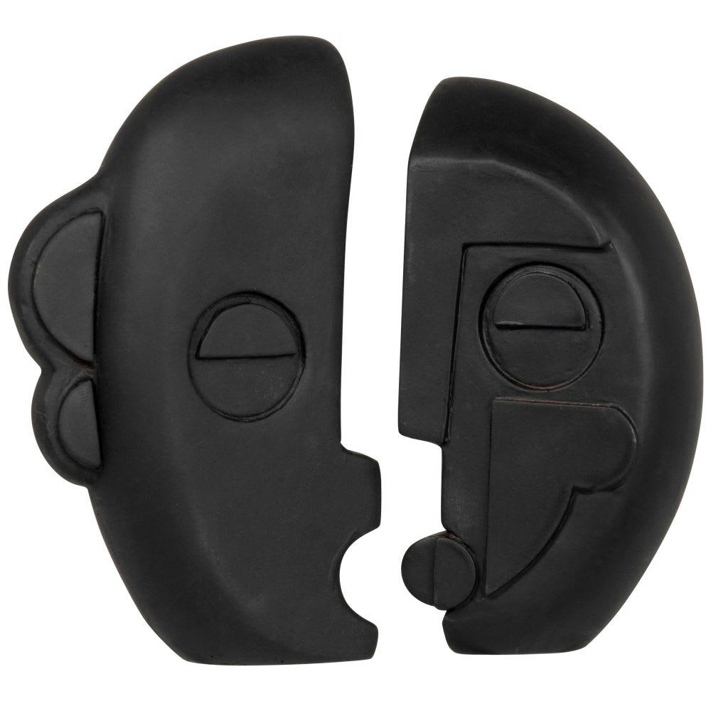 Zurich - Statuette visage à assembler en ciment noir H19