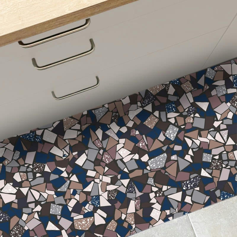 FRAGMENTS CACHEMIRE - Tapis Vinyle Large l120xH200cm Multicolore Mosaïque