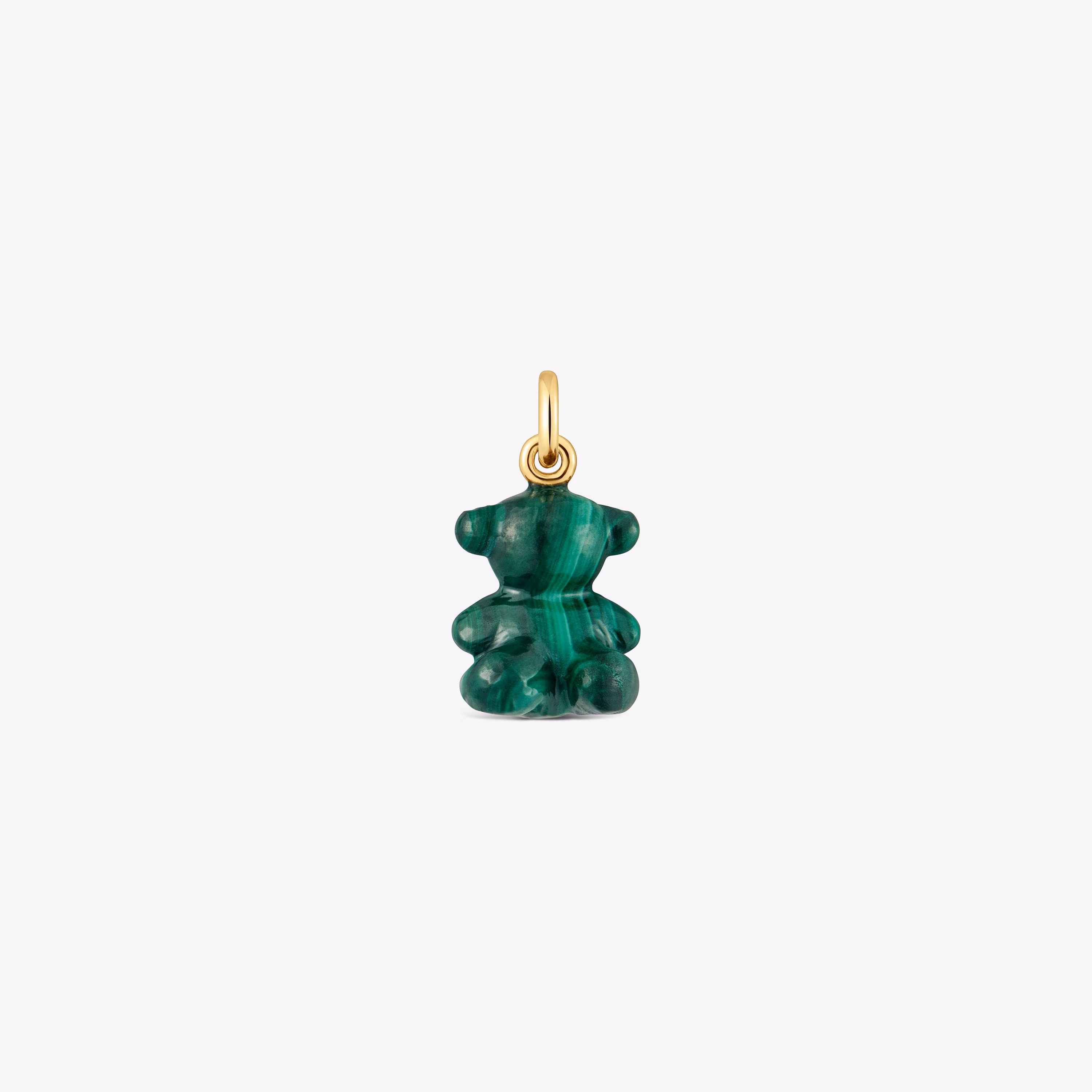 Colgante oso pequeño con malaquita y oro 14 kt Bold Bear