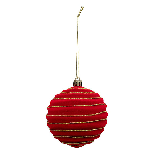 Boule de Noël pailletté rouge x9 80mm - Atmosphera