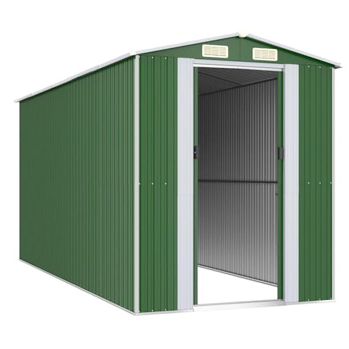 NNEVL Garden Shed Green 192x440x223 cm Galvanised Steel