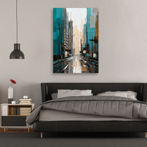 Feeby Obraz nowoczesny, Miasto Ulica Turkusowy 40x60