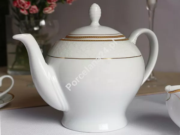 Serwis obiadowo - herbaciany na 12 osób (81 el.) Bogucice - New Hollis Gold 1133