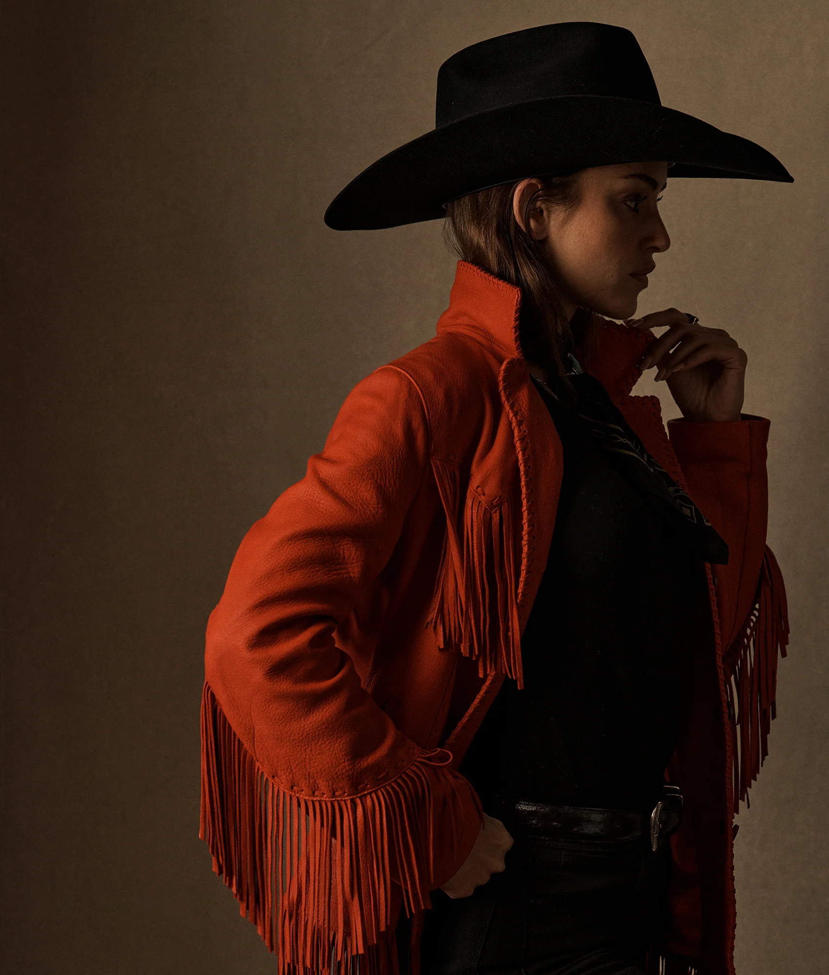 Tallulah Fringe Jacket - Red