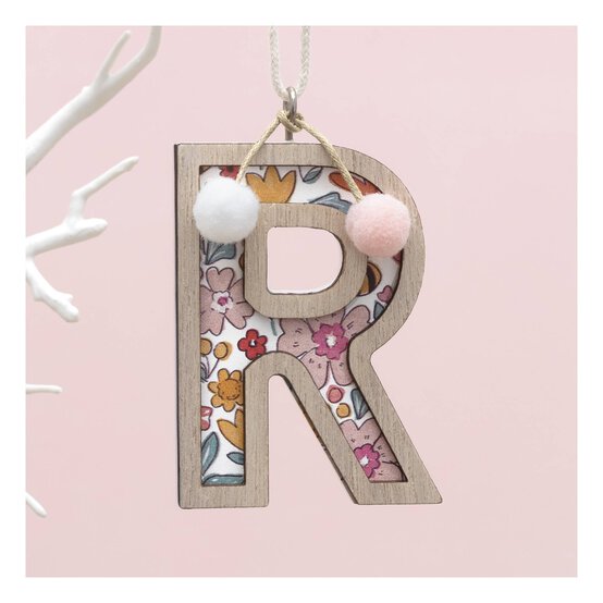 Hanging Wooden Letter R 7.5cm