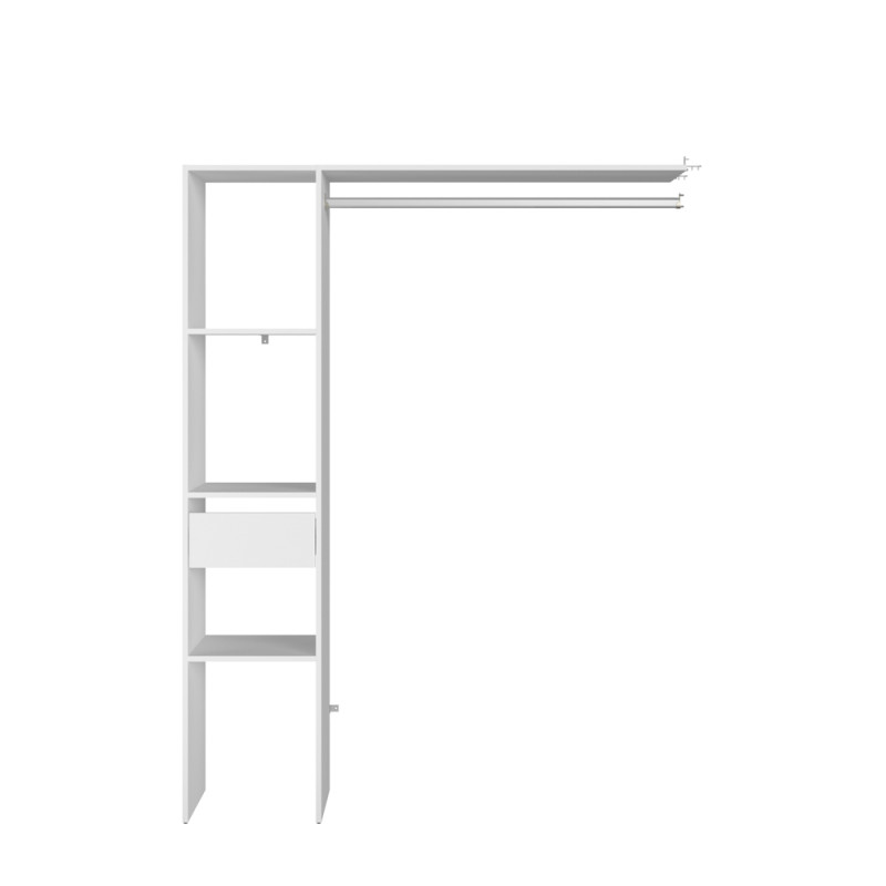 Placard Combi à tablette d'hivernage blanc 138 x 40 x 180 cm EKIPA