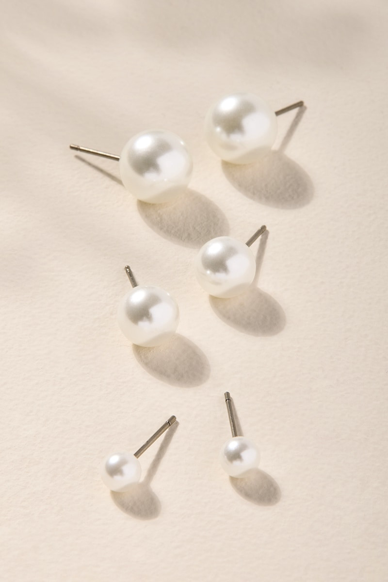 Britney Pearl Stud Earring Set