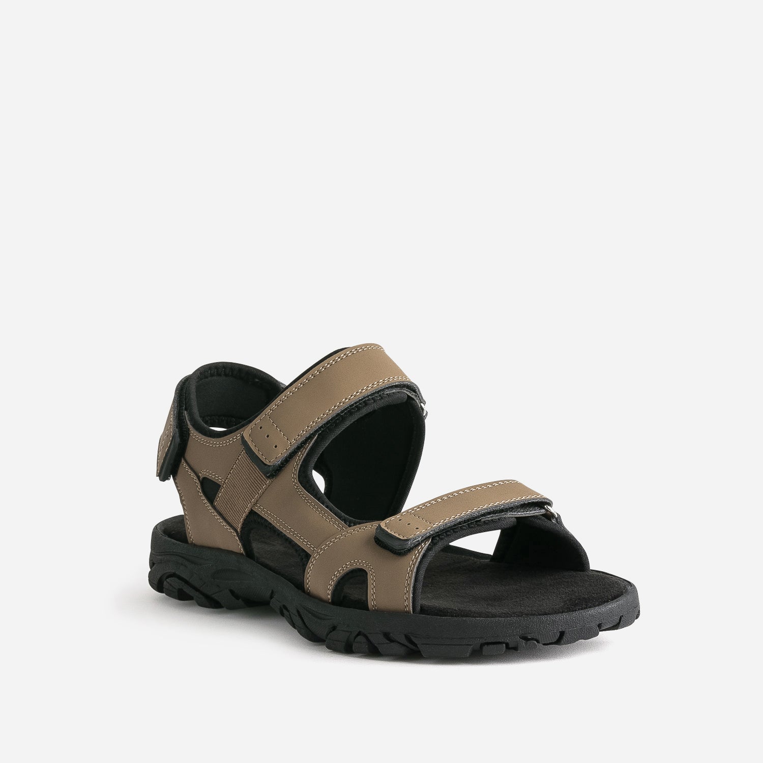 Sandale beige foncé à scratchs