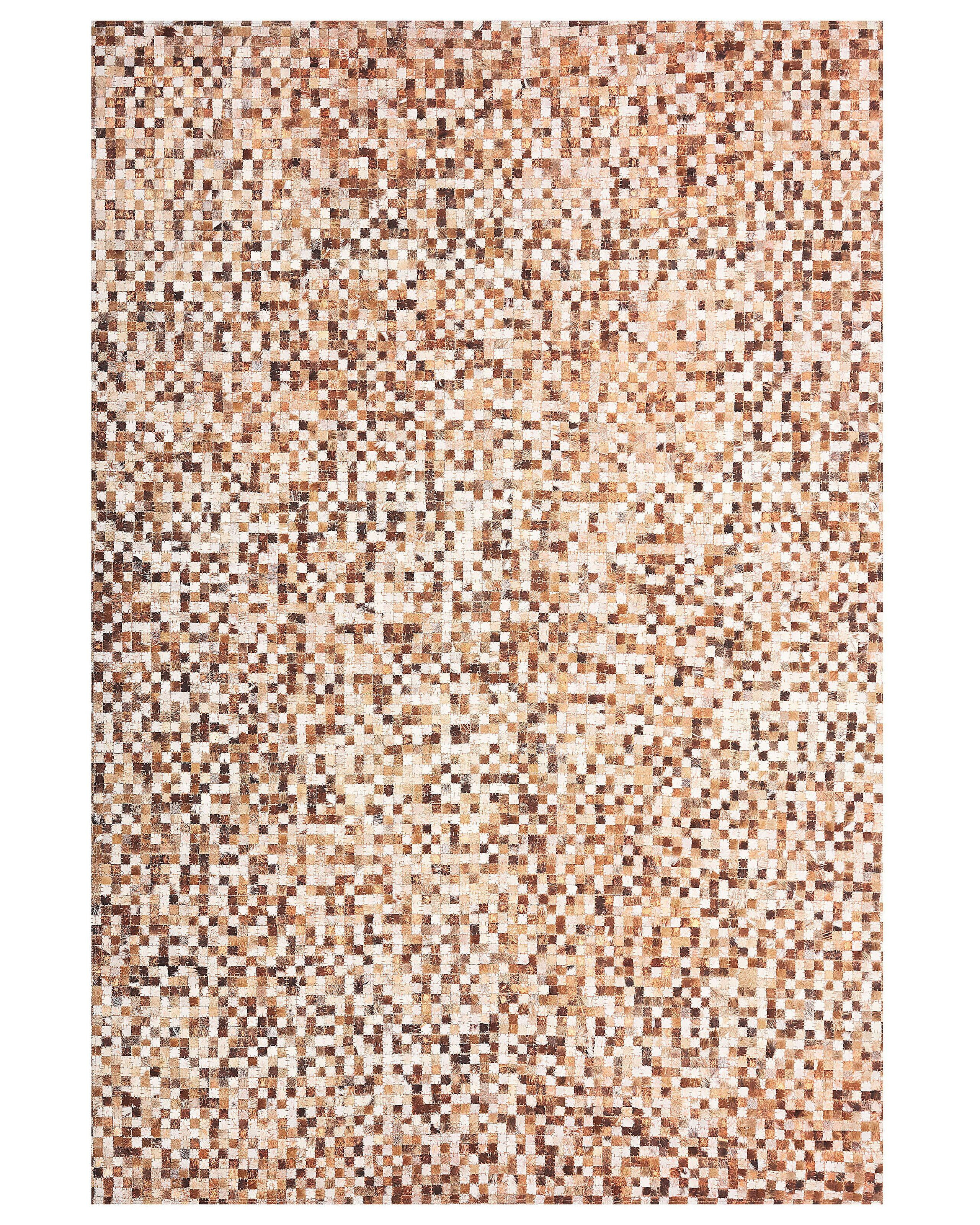 Dywan chodnik skórzany 140x200 cm brązowy