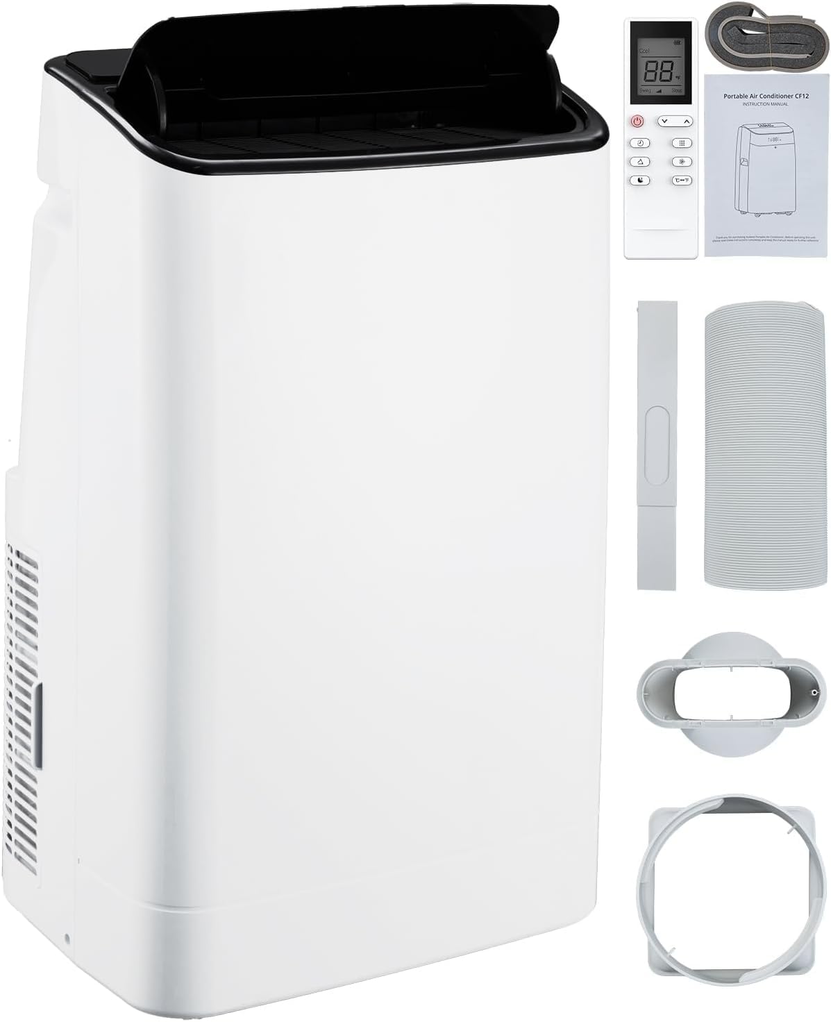 14,000 BTU Portable Air Conditioner Cools Up to 750 Sq.Ft, 3-IN-1 Quiet Portable AC Unit with Remote Control & Installation Kits for Large Room, Smart/Sleep Mode, Auto Swing, 24H Timer
