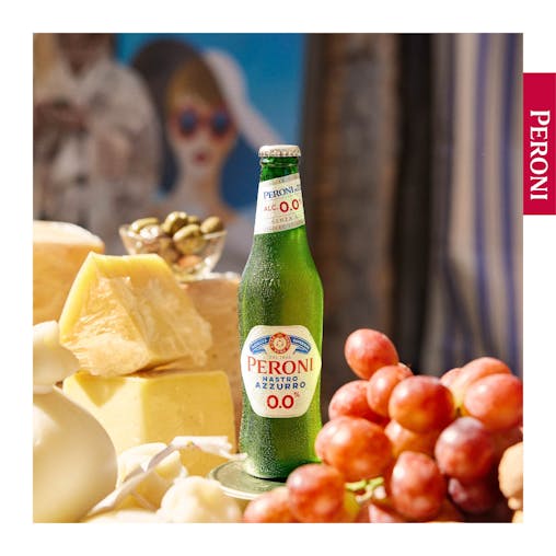 Peroni Nastro Azzurro 5%, Crisp & Refreshing Beer, Delicately Balanced Lager, 5% ABV, 330mL (Case of 24 Bottles)