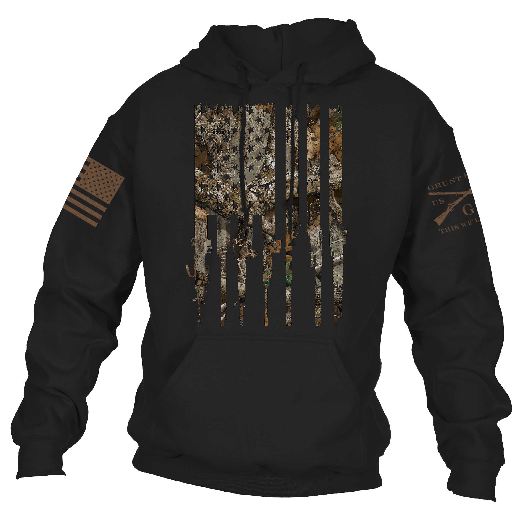 Realtree Edge Rifle Flag Hoodie - Black