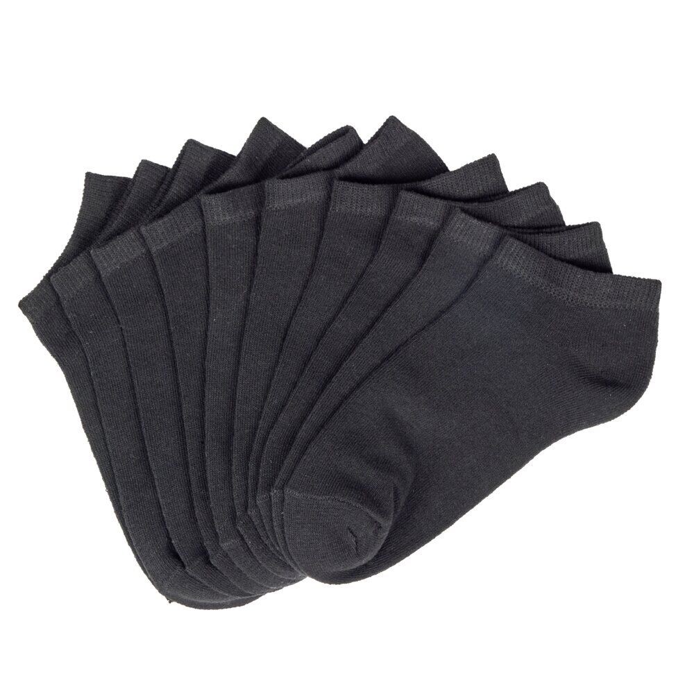 Lot de 5 paires de chaussettes basses polycoton uni 35/38 (3 moddèles)