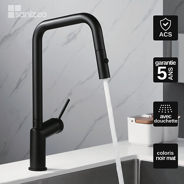 Mitigeur de Cuisine avec Douchette BONN Noir Mat - GCE024/NG IMEX PRODUCTS