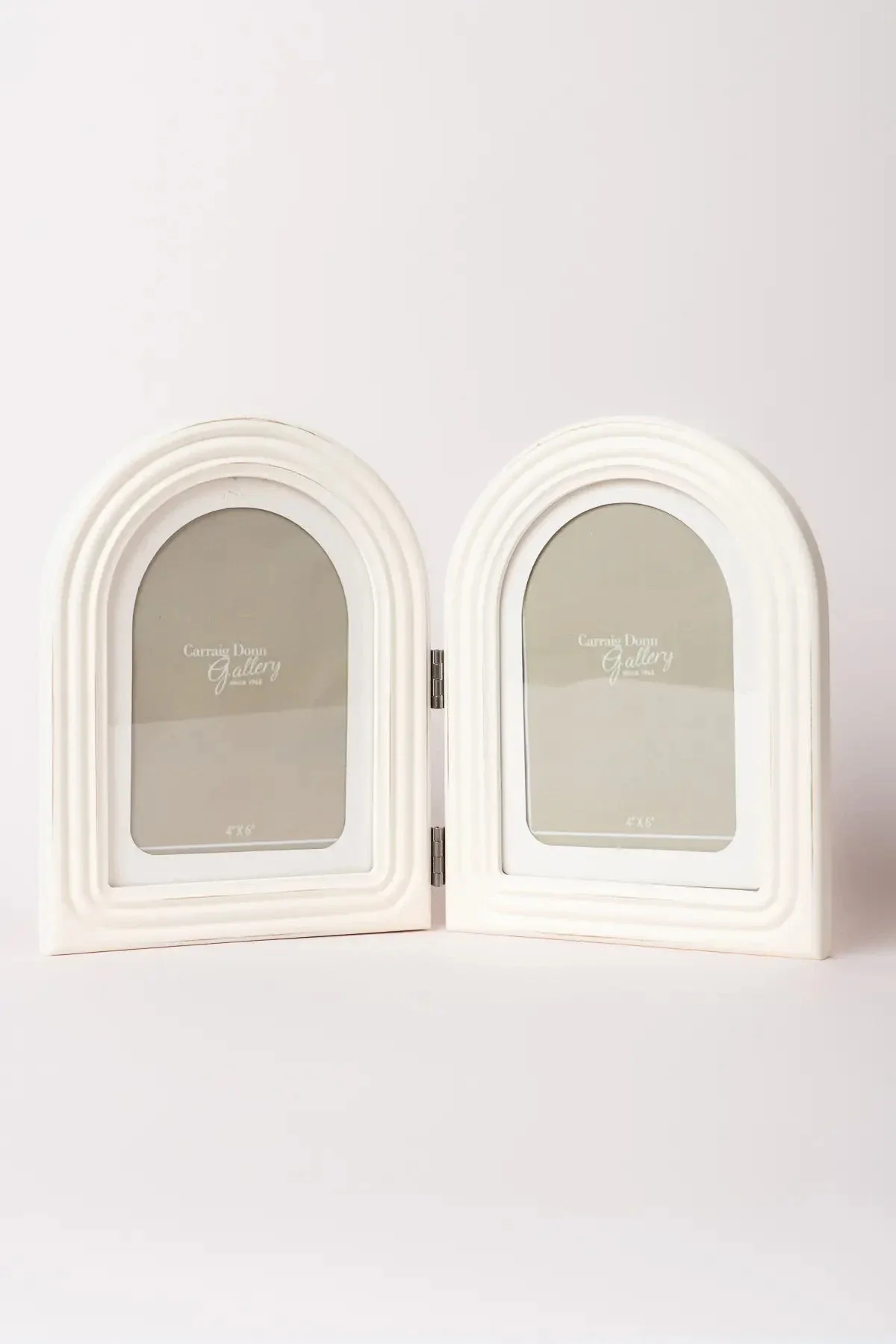 Sarah Beaded White Double Photo Frame 4x6